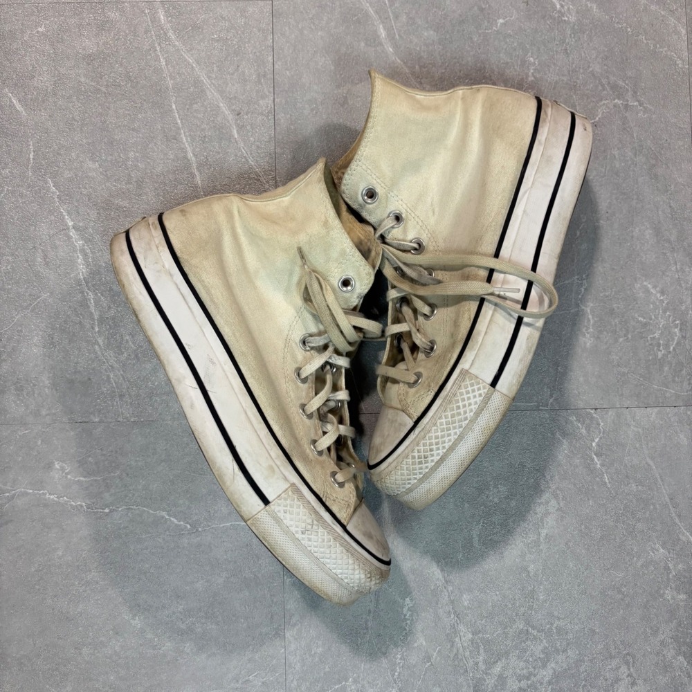 Converse Chuck Taylor All Star Lift Platform High Top Cream Sneakers 560846C 9W - Picture 1 of 4